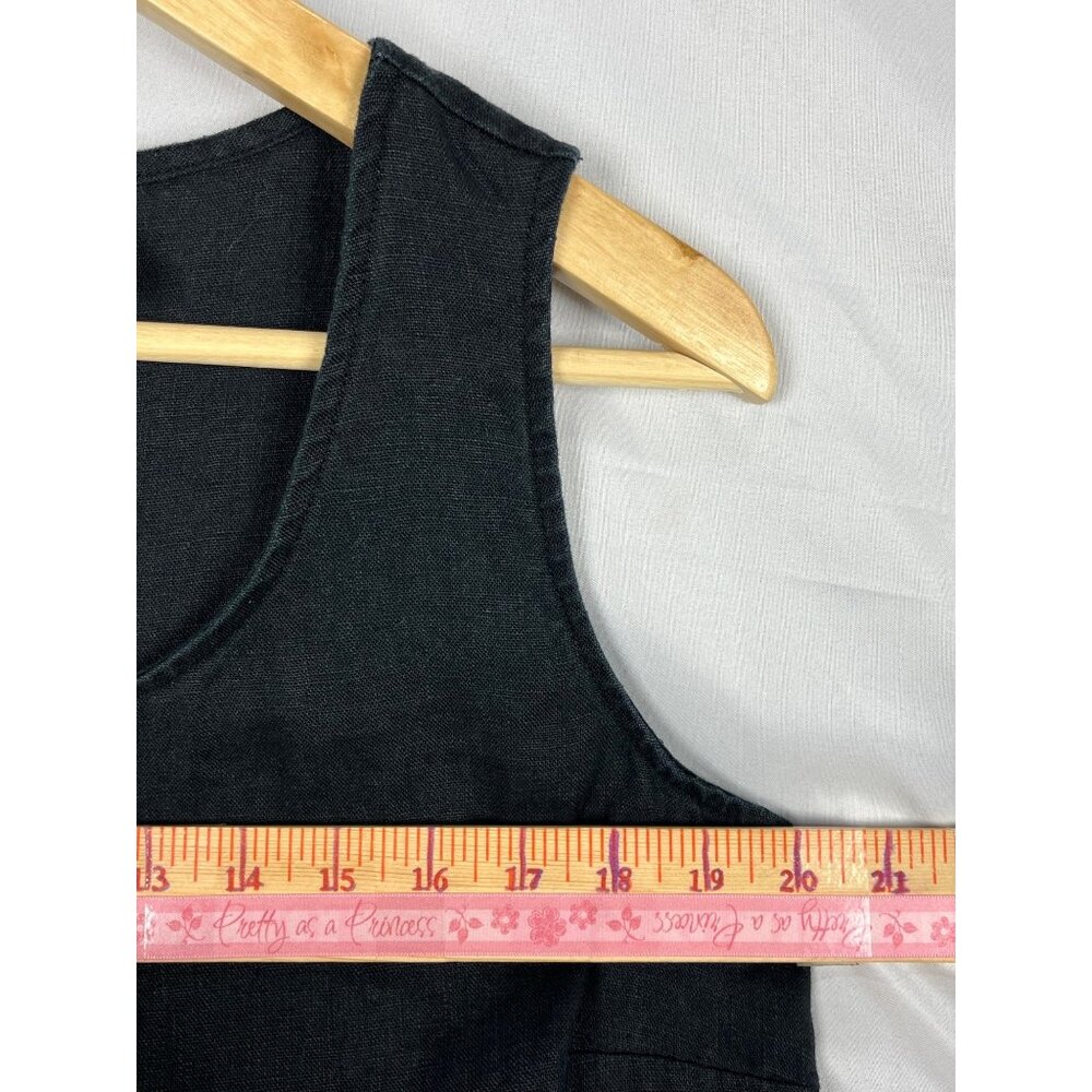 Chico’s Black 100% Linen Sleeveless A-Line Tunic Top Minimalist Size 1 - Picture 6 of 9
